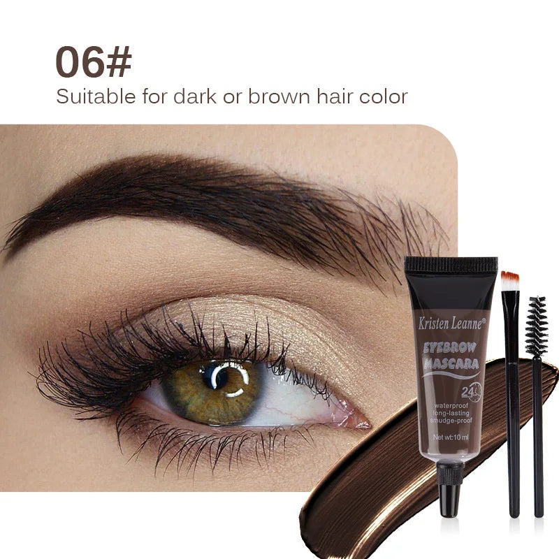 6 Color Eyebrow Enhancers Cream Women Natural Liquid Dyeing Eyebrow Set Brow Tattoo Pigments Lasting Waterproof Eyebrow Gel Qme Color 6