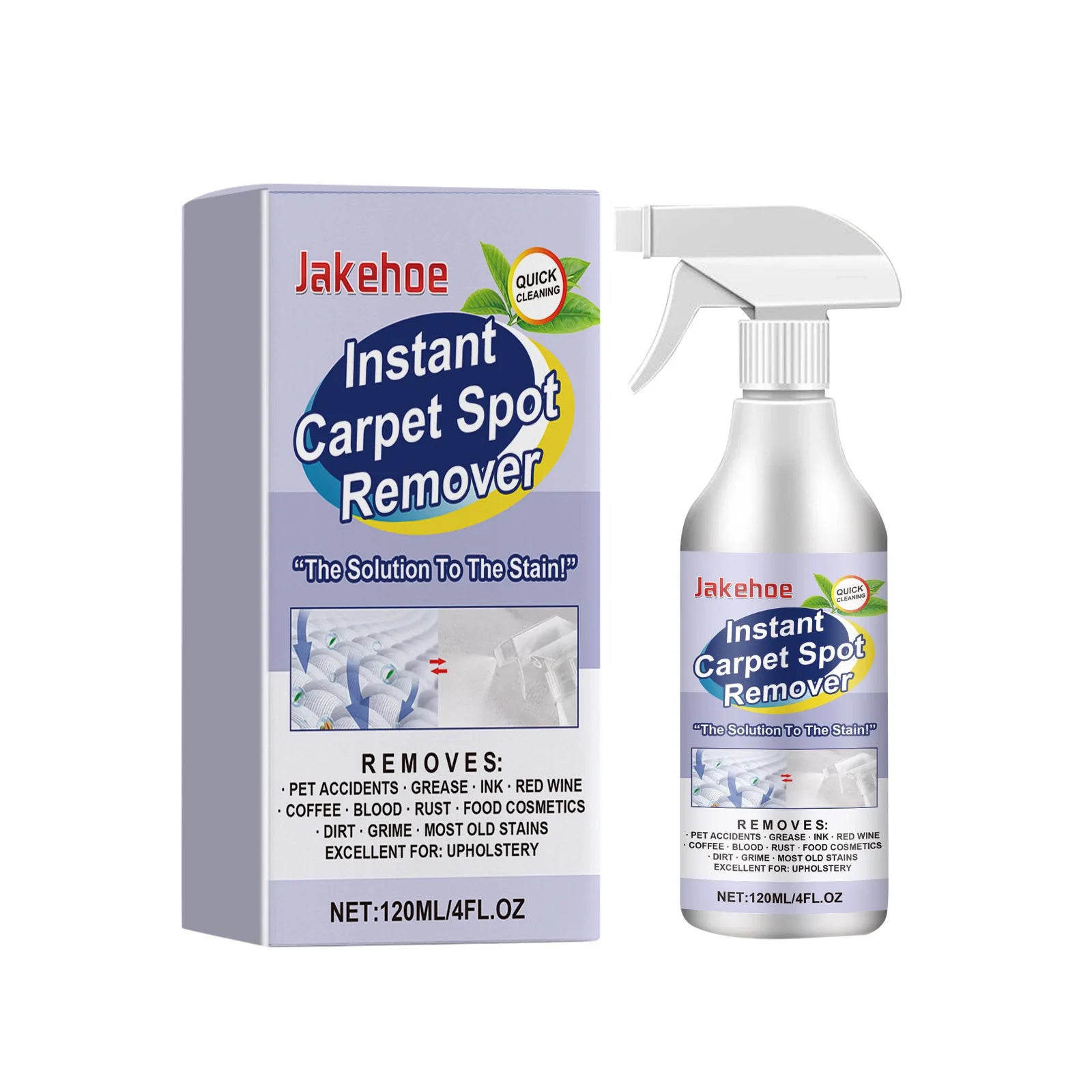 Carpet Cleaner Liquid Safe Lasting Powerful Stains Remover Fabric Sofa Surfaces Clean Multifunctional Carpet Fragrance Detergent Qme 120ml Boxed