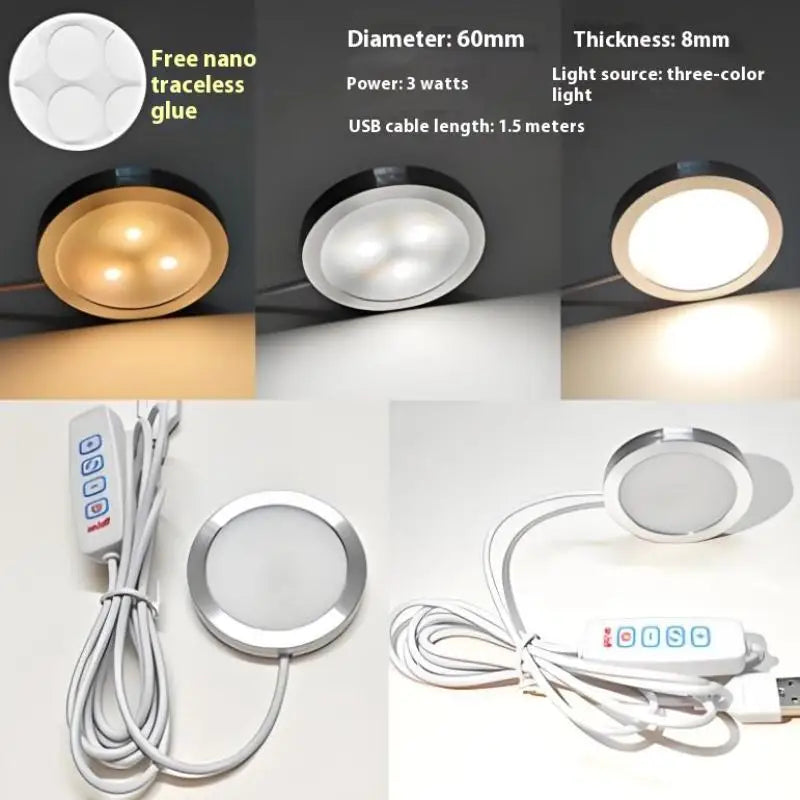 USB Circular Wltra-thin Aluminum Alloy Lamp 5V 3D Printer Accessories Qme A
