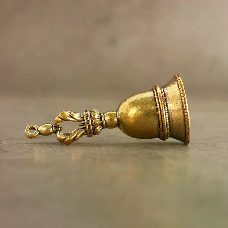 Vintage Brass Bell Charm Pendant DIY Keychain Pendant Home Decoration Craft Qme