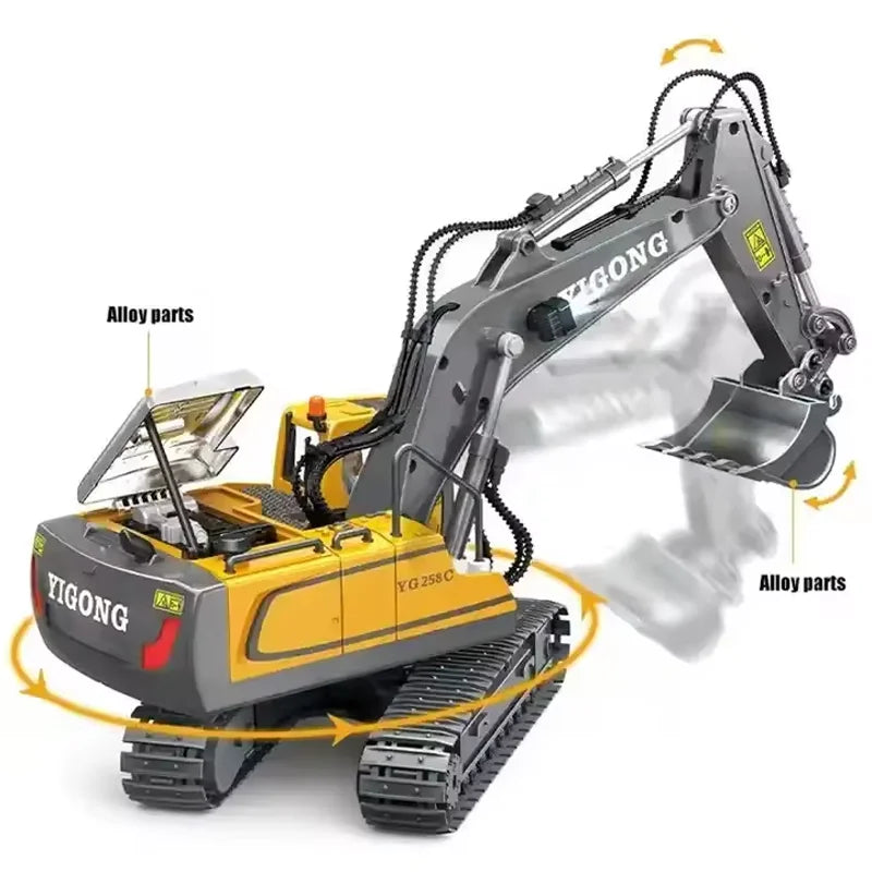 RC Car Children Toy Remote Control Car Toy Boy Radio Control Excavator Dump Truck Bulldozer Electric Grab Pushdozer Kid Toy Gift Qme