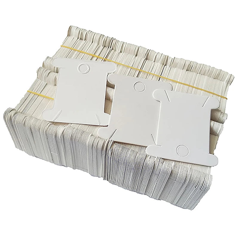 200pcs Hard Cardboard Floss Bobbins Thread Bobbin Needlework Tool Spool Holder for Cross Stitch Embroidery Cotton Thread DIY Qme