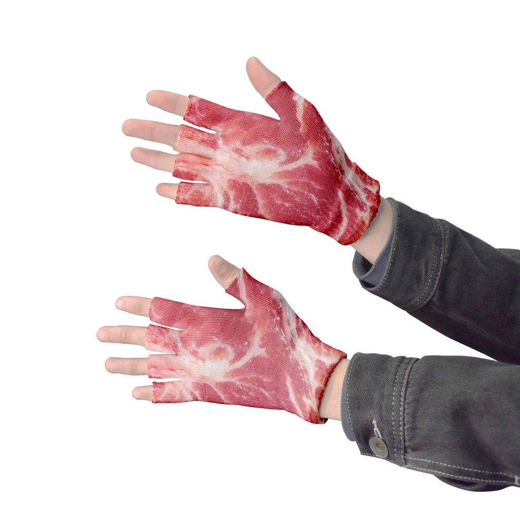 Meat Design Winter Autumn Men's Fun Pork Belly Pattern Gloves Women's Qme