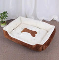 Classical Pet Mat Fashion Dog Kennel Bed House Breathable Cotton Soft Cat Nest Dog Warm Bed for Small Medium Dog Qme brown 90x70 cm