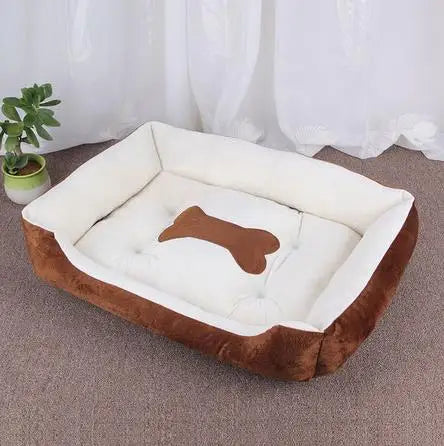 Classical Pet Mat Fashion Dog Kennel Bed House Breathable Cotton Soft Cat Nest Dog Warm Bed for Small Medium Dog Qme brown 90x70 cm