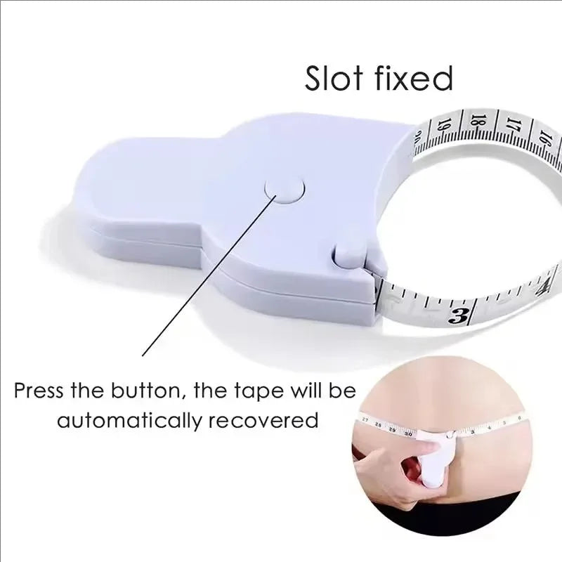 White Automatic Telescopic Tape Measure Body Measuring Sewing Ruler Qme