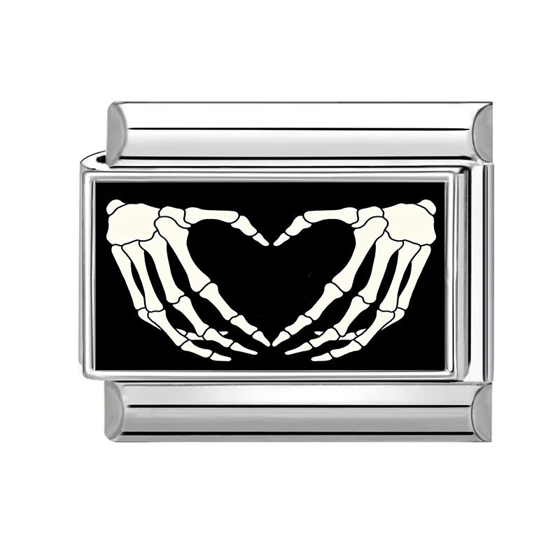 2026 Women Men Colored Star Ghost Cats Halloween Charms Italian Links Fit 9mm Bracelet Stainless Steel DIY Making Jewelry Gift Qme S 8