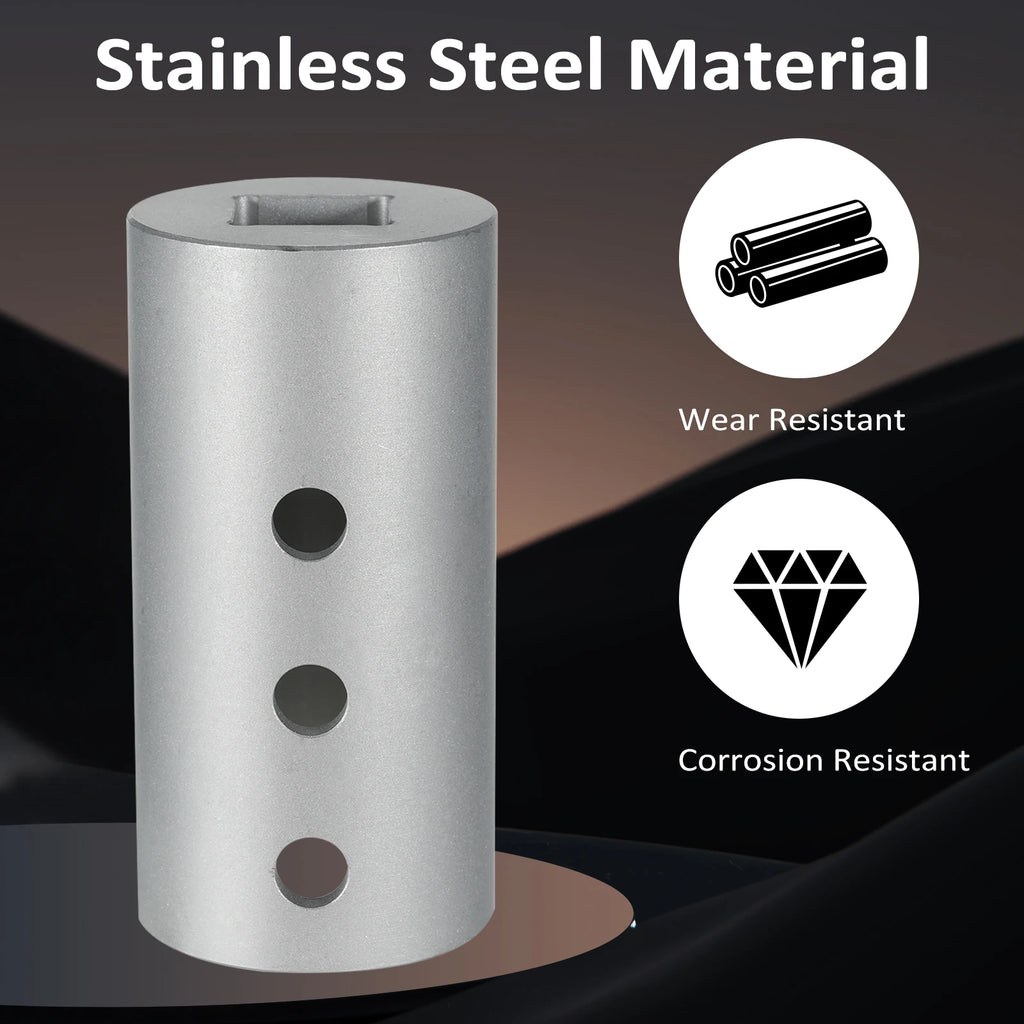 Stainless Steel Trailer Jack Drill Adapter Kit with 1/2'' Socket Adapter Bit Compatible with 1 Inch Jack Drive Shaft Qme