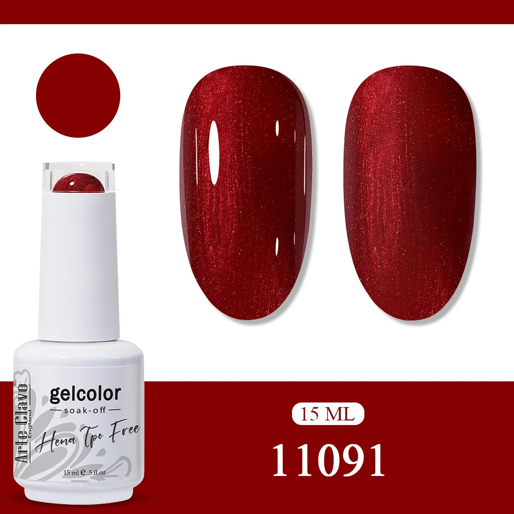 Arte Clavo Glitter Gel Nail Polish HEMA TPO Sliver Champagne Qme 11091