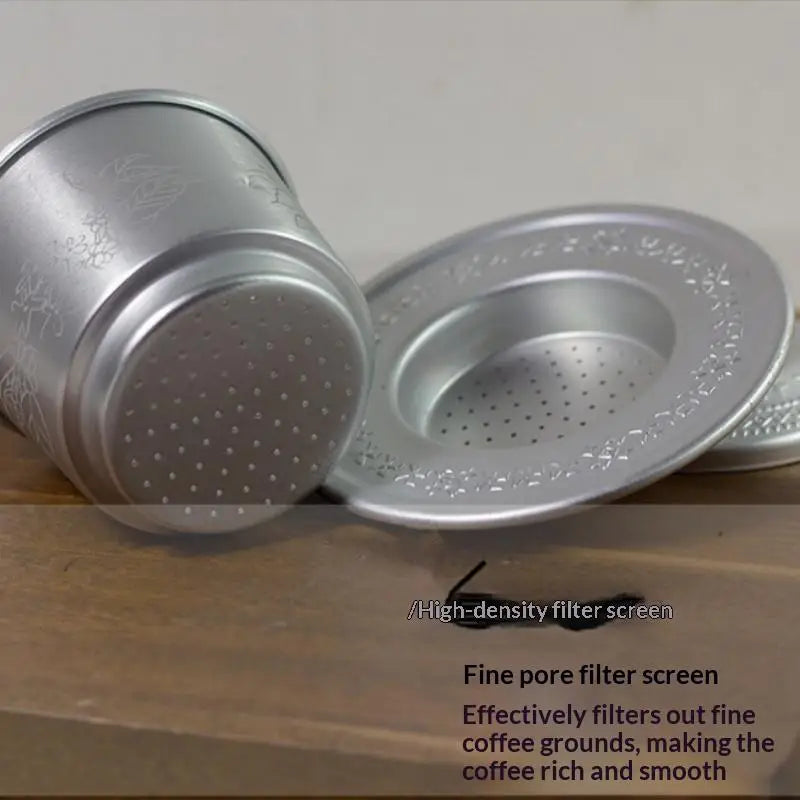 1 Set Portable Coffee Dripper Vietnamese Coffee Filter Compact Coffee Supplies Aluminum Coffee Accessories For Lovers Unique. Qme