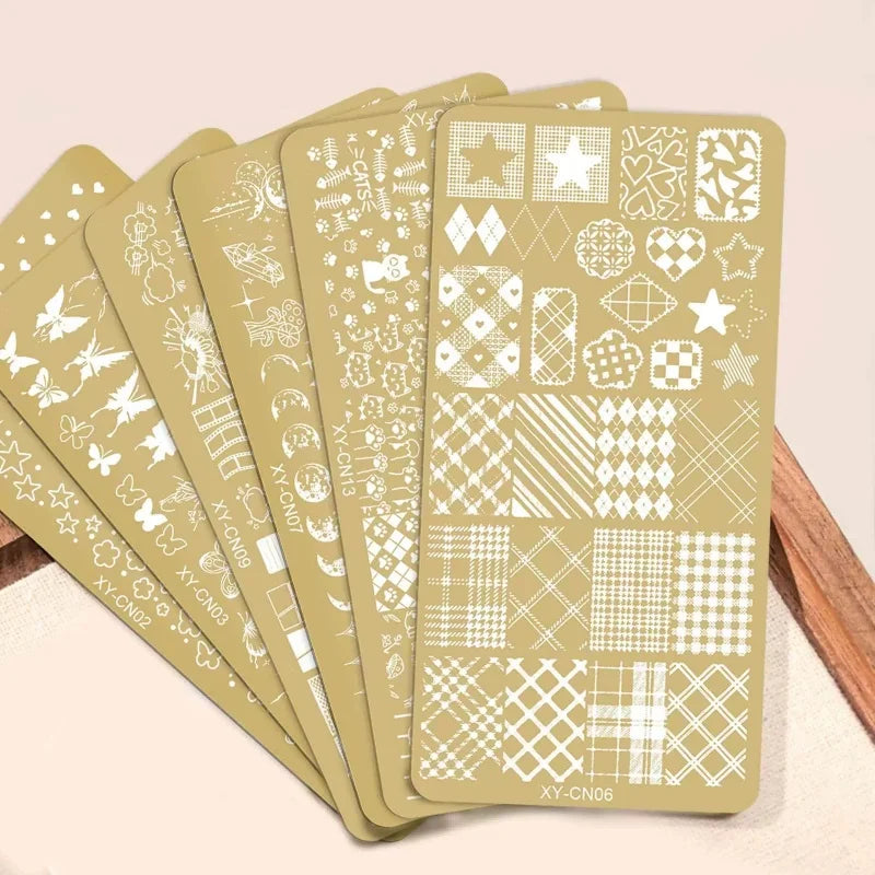 Template Stencils Bowknot Patterns Nail Stamping Plates Nail Art Stamper Kawaii Bow Image Plate Manicure Tools Qme