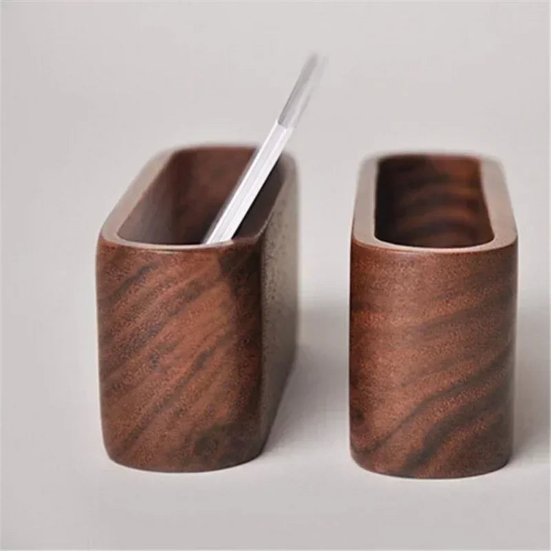Wooden Business Card Holder Note Display Rack Office Supplies Qme