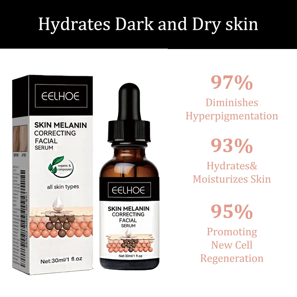 Melanin Correcting Facial Serum Fade Dark Spots Anti Freckle Lightening Pigment Blemish Niacinamide Brightening Face Serum Qme