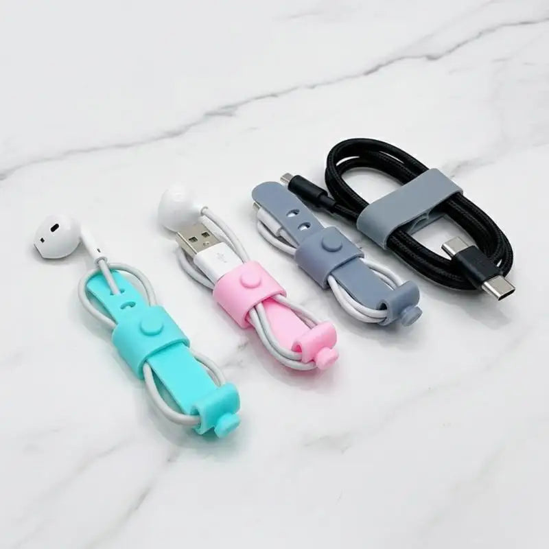 Cable Organizer Silicone Wire Binding Data Tie Management Bobbin Qme
