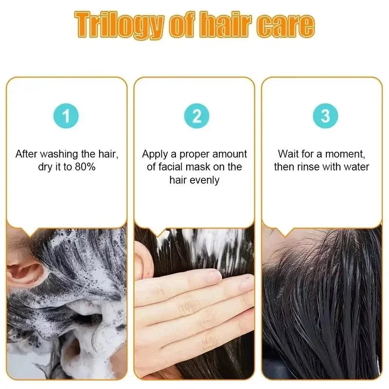 Rice Magical Keratin Hair Mask 5 Seconds Repair Damaged Frizzy Hairs Soft Smooth Shiny Moisturizing Nourish Hair Root Care Qme