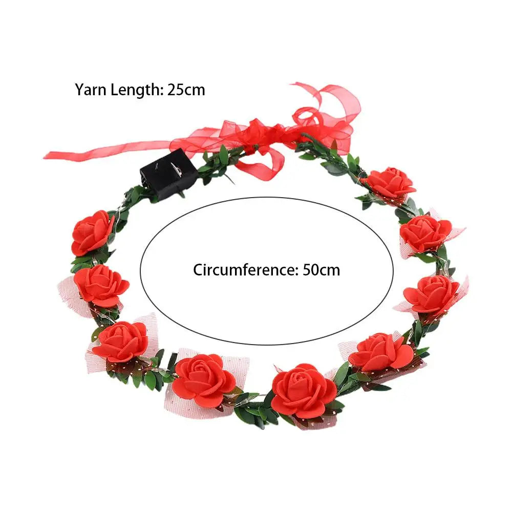 Elegant Vintage Luminous Foam Party Headwear Crown Flower Headband Qme