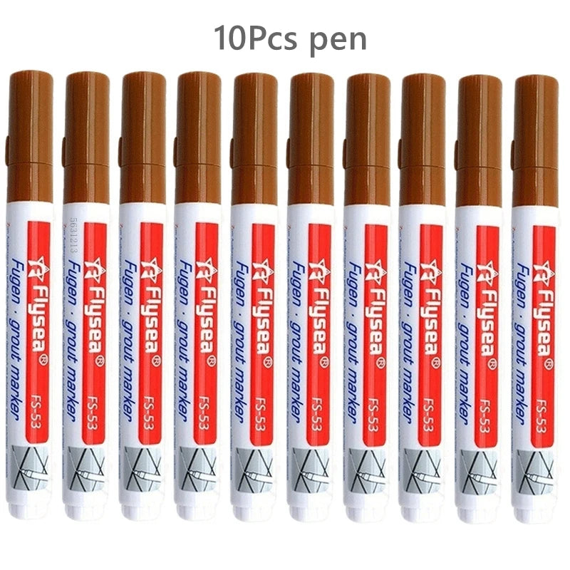 10/20Pcs Waterproof Grout Pen Tile Marker Wall Seam Pen for Tile Floor Bathroom Kitchen Decontamination Seam Repair Tools Qme 10Pcs Tan