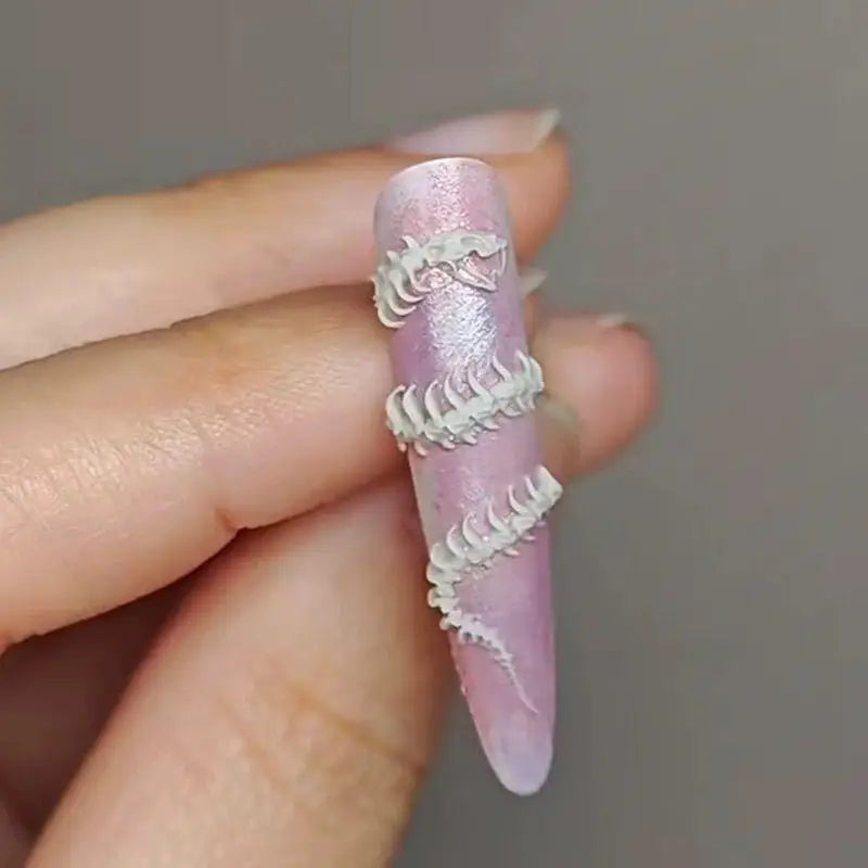 Silicone 3D Snake Bone Nail Art Mold DIY Creative Design Accessory Qme
