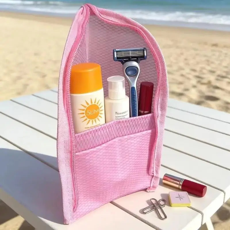 Large Capacity PVC Cosmetic Bag Waterproof Space Saving Toothbrush Qme one size Pink