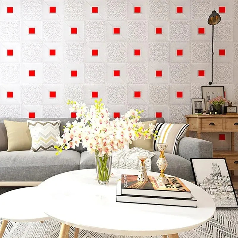 35cmx35cm Metallic Brick 3D Wall Sticker Water Proof Self Sticking Qme