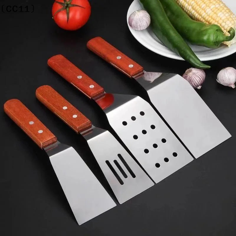 Stainless Steel Spatula Grill Scraper Non Stick Durable Barbecue Qme