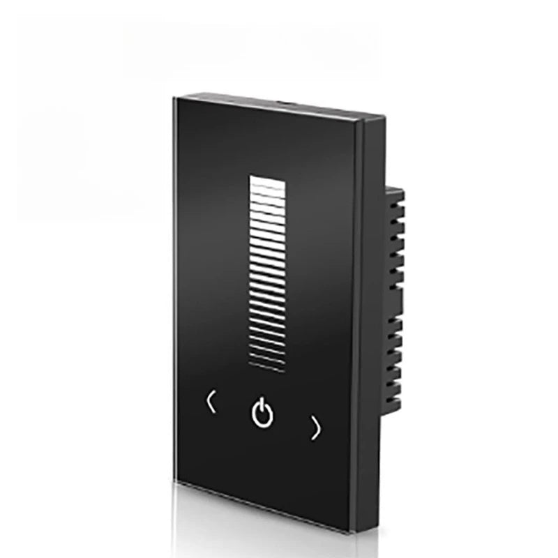 TM06U Level Touch Dimming Switch, Suitable for DC 12V/24V LED Brightness Controller for Strip and Panel Lighting Qme black
