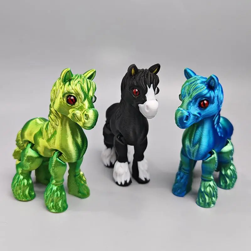 Random All-in-one Molding 3D Printed Horse Simulated Statue Cute Qme