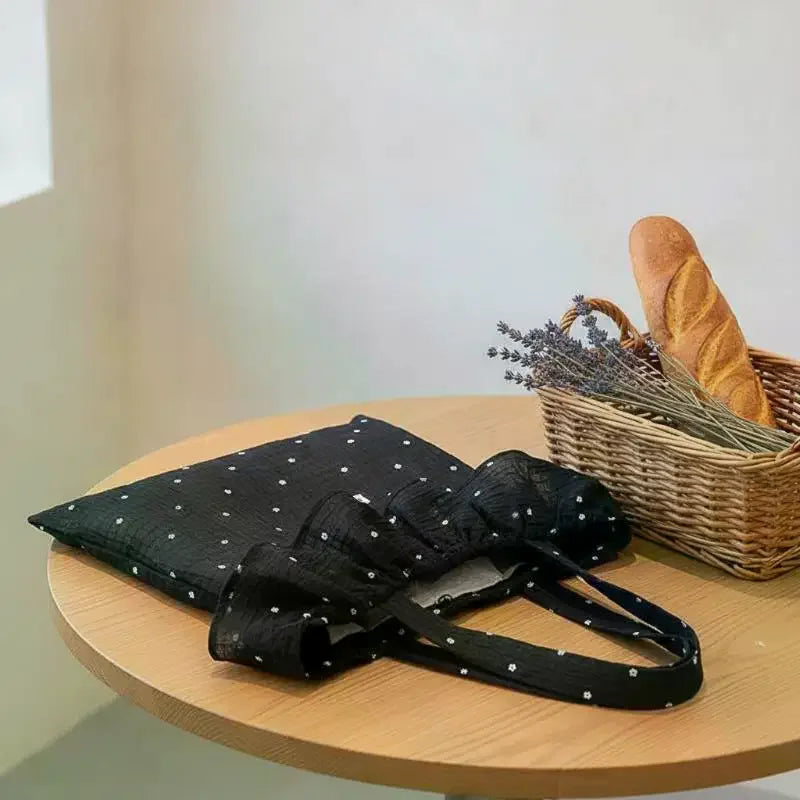 All Match Wave Point Chiffon Large Capacity Mesh Korean Style Women Commuting Shoulder Handbag Qme