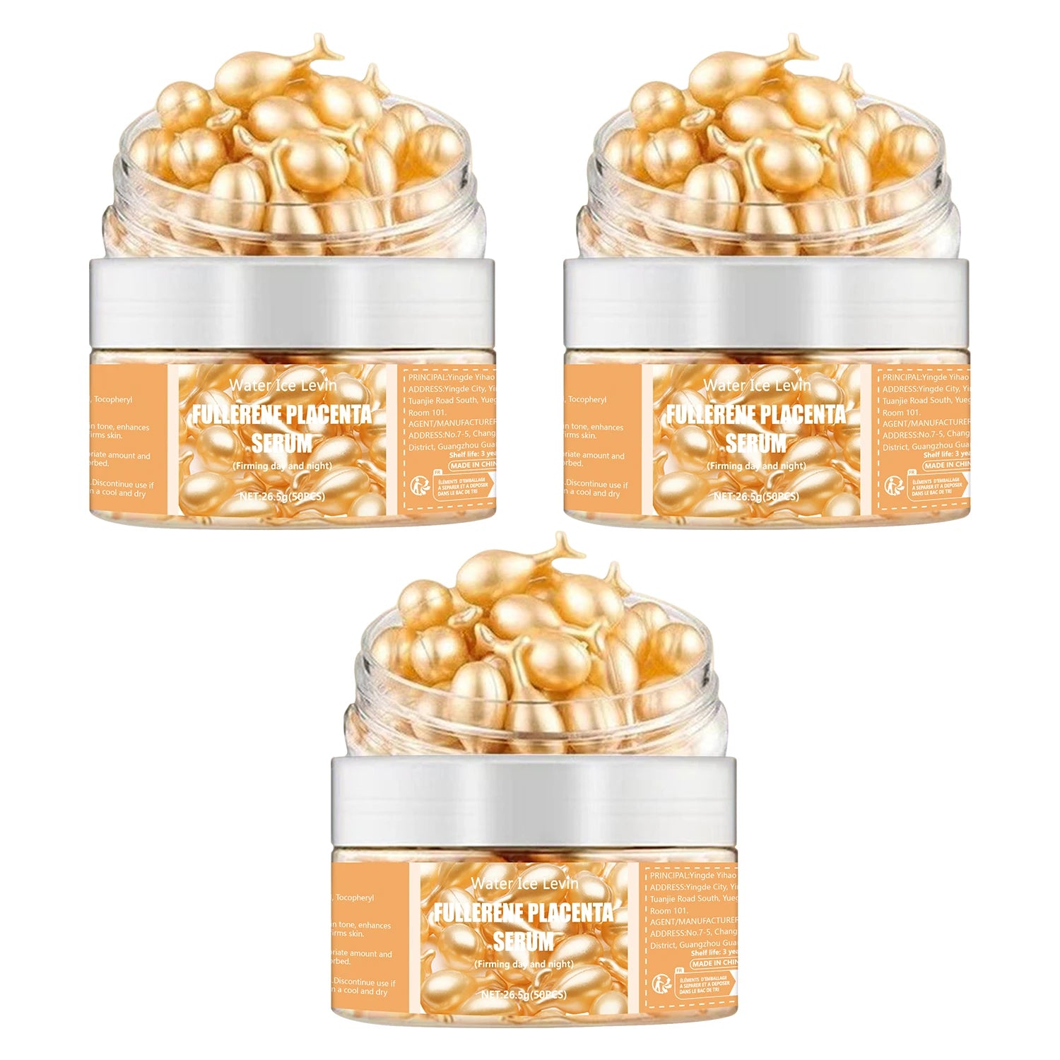 50 Fullerene Essence Capsules Collagen Capsules Facial Care Essence Anti-Wrinkle Anti-Acne Firming Whitening Hyaluronic Acid Essence Skin Care New Product Qme 3Pcs
