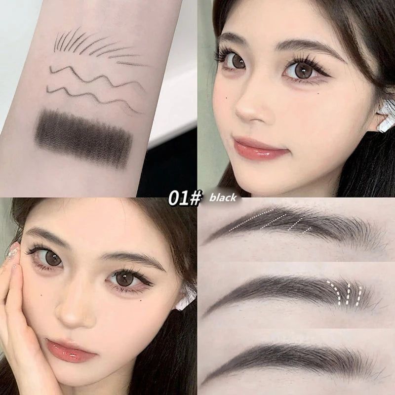 2 in1 Eyebrow Pencil Professional Cosmetics Makeup for Women 6 Colors Waterproof Eyebrow Tattoo Brush Long Lasting Eyebrow Pen Qme 01