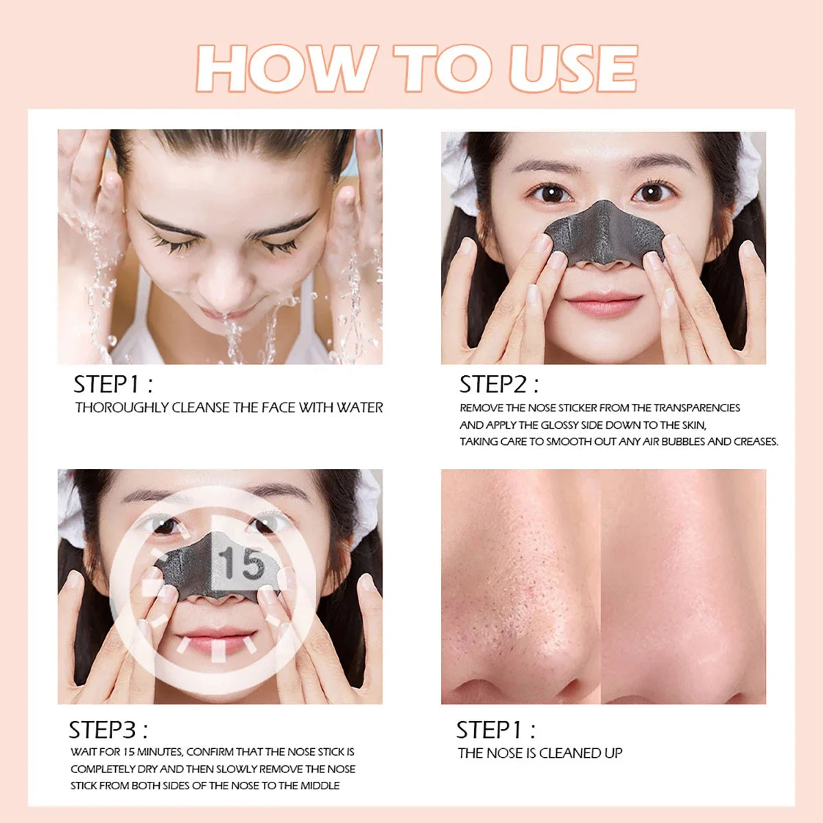Blackhead Remover Nose Patches 10- Deep Clean Gentle Certified Qme