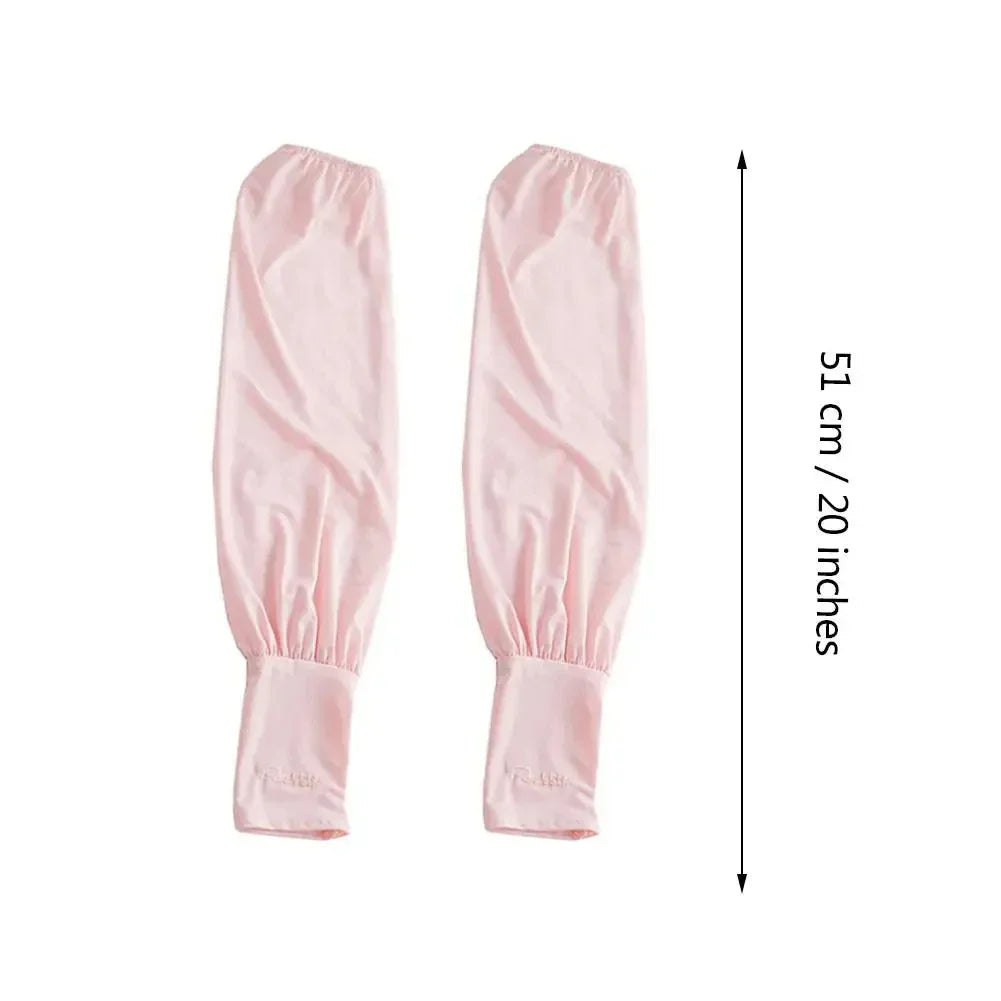 Summer Loose Sunscreen Driving Ice Silk Sleeve Female Long Length UV Protection Arm Arm Glove Sleeves Super Soft Breathable Qme