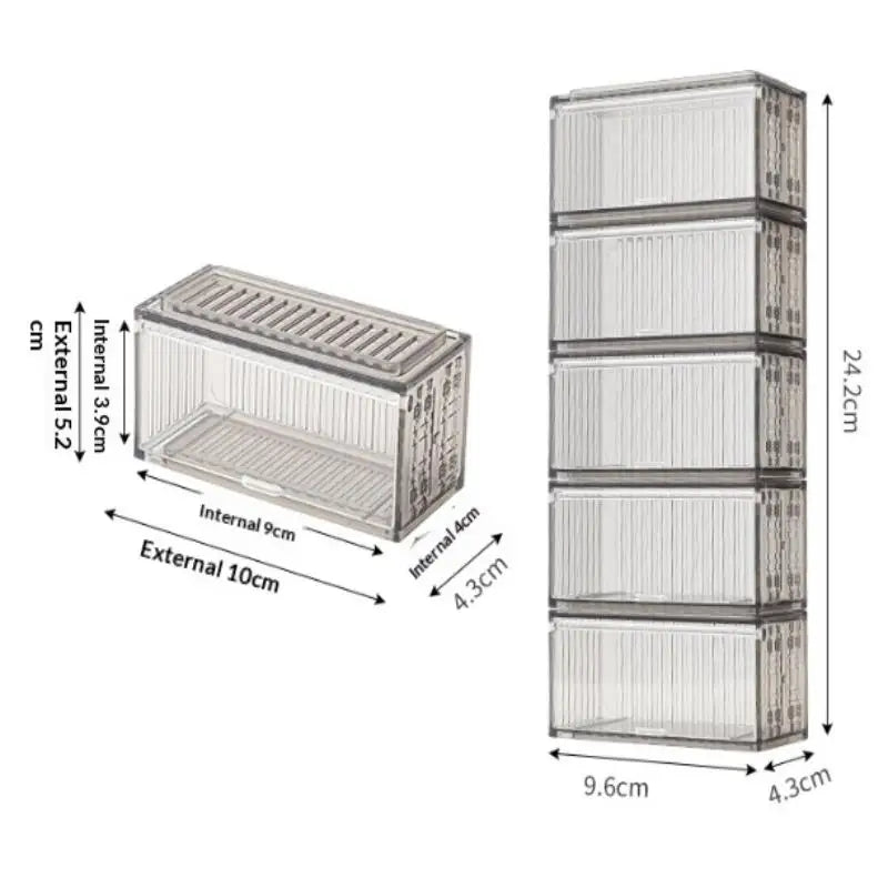 8-Compartment Acrylic Toy Car Display Rack Wall-Mounted Model Car Storage Cabinet Stackable Dustproof Case Qme