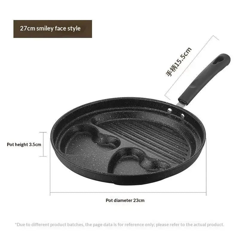 Four-hole Non-stick Breakfast Frying Pan Heat Resistant Portable Qme C