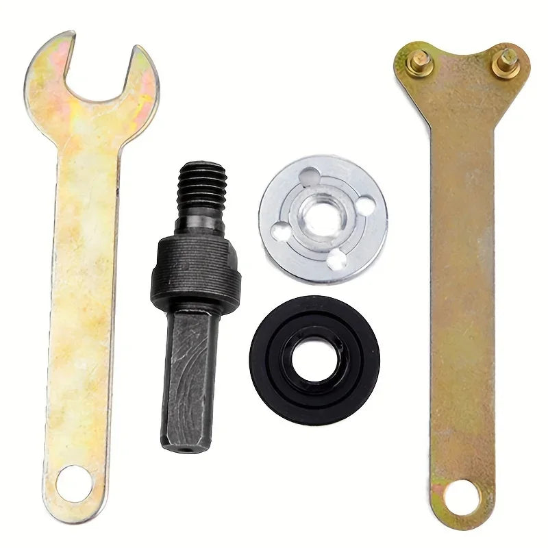 5pcs Metal Angle Grinder Transfer Rod Set-Durable Manual to Electric Conversion Kit with Holding Range, Secure Attachment Design Qme