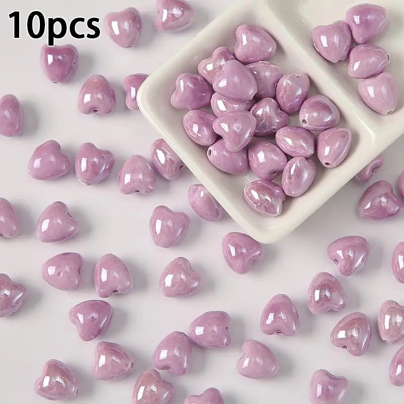 10Pcs Ceramic Loose Beads, DIY Jewelry Making Supplies for Necklaces & Earrings, Ceramic Pendants for Crafting Accessories Qme A6