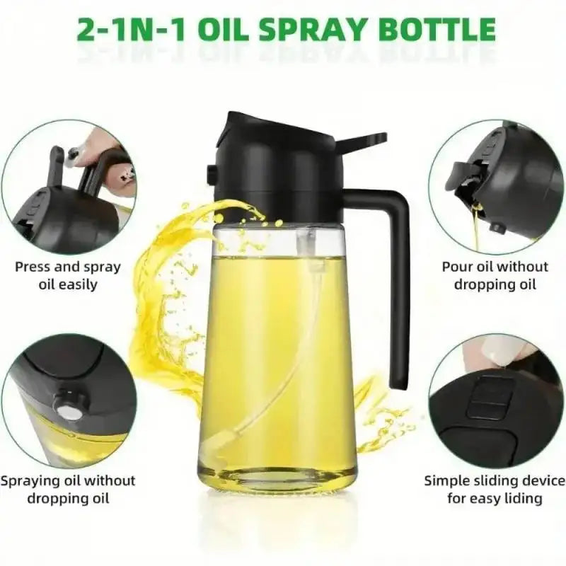 470ml Kitchen Oil Spray Bottle BBQ Cooking Olive Oil Dispenser Camping Baking Empty Vinegar Soy Sauce Sprayer Containers Qme