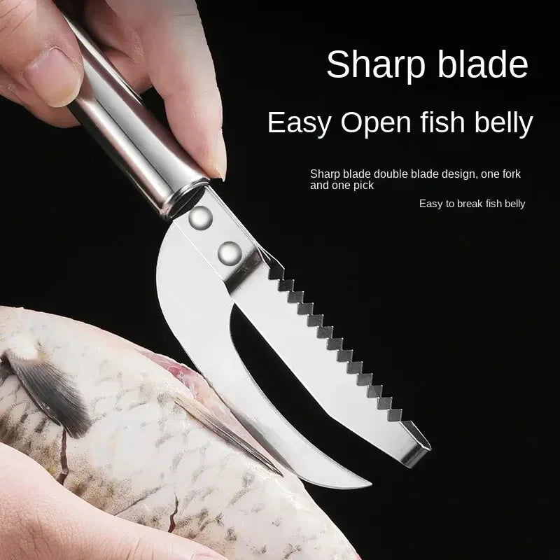 Stainless Steel Fish Tools Scale Knife Scale Scraper Scraping Boning Filleting Cut Scrape Dig Maw Knife Multifunctional scissors Qme