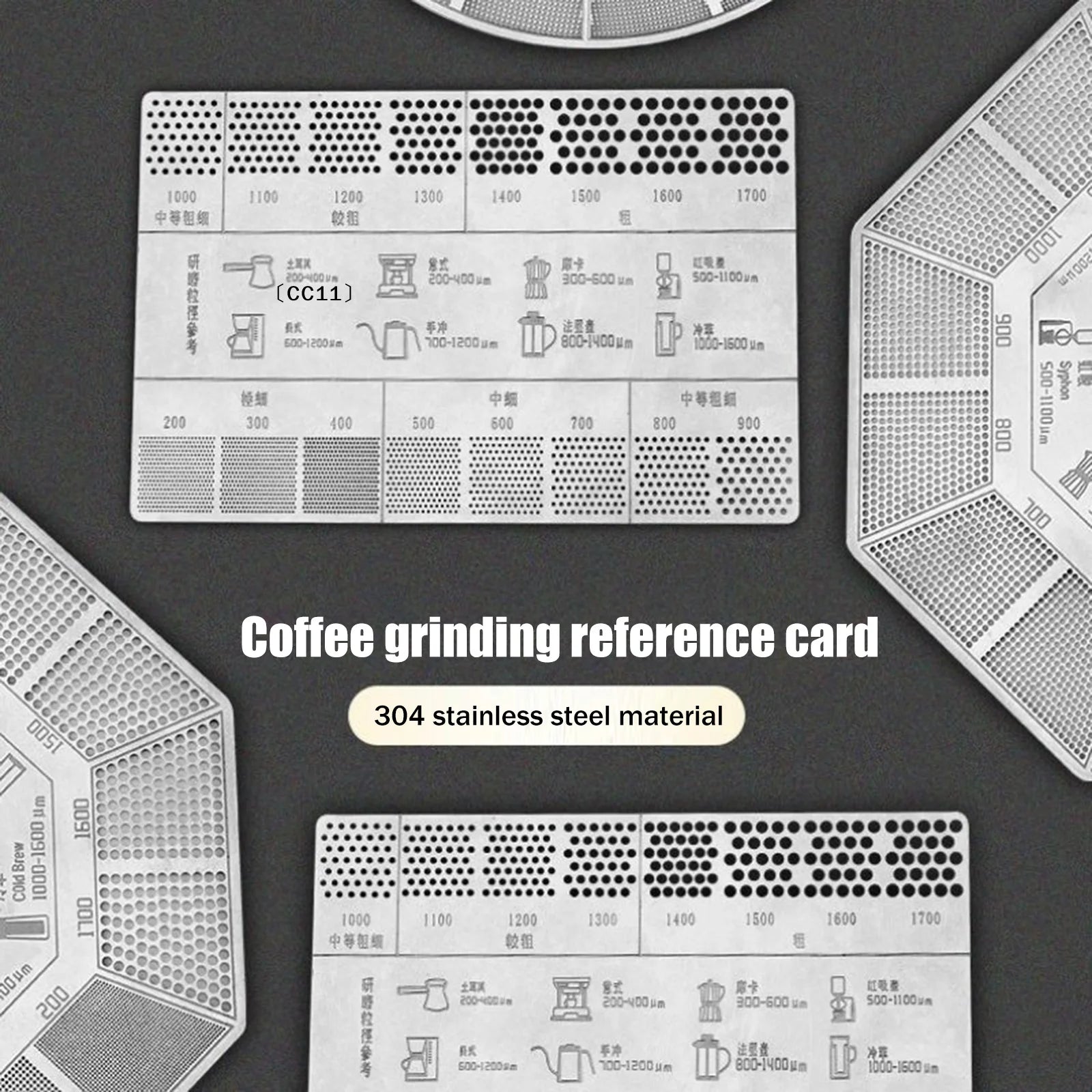 Coffee Powder Grinding Thickness Reference Comparison Card Grinder Qme