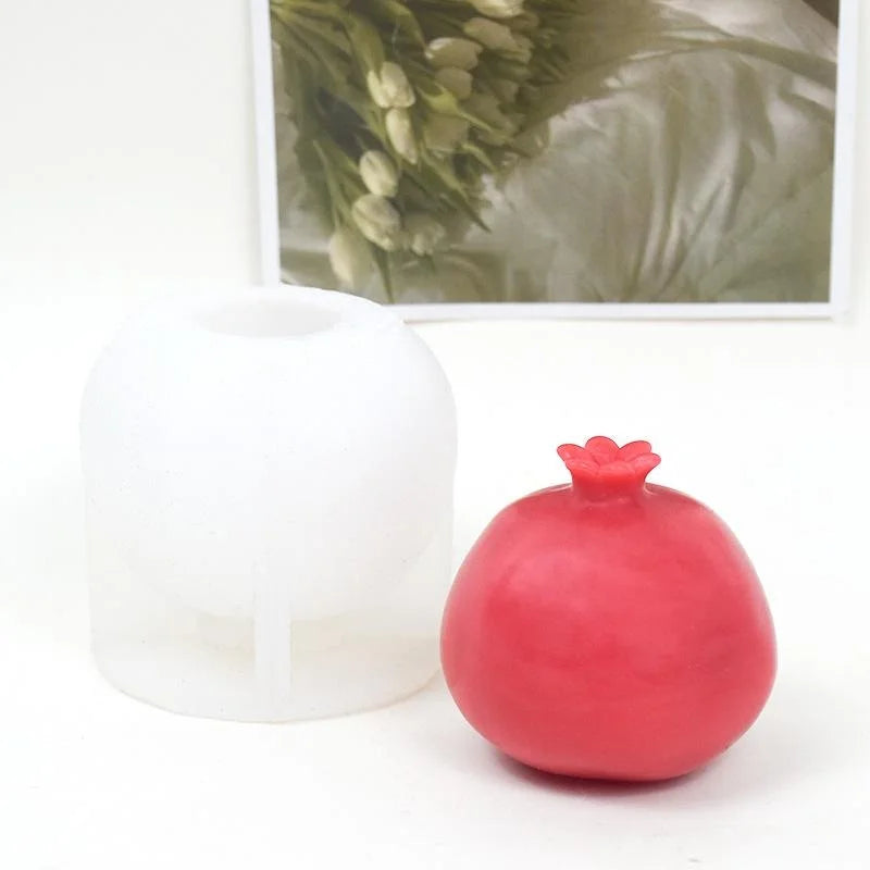 Creative Pomegranate Candle Silicone Mold DIY Handmade Gypsum Carving Art Aromatherapy Home Decor Ornament Making Gift Qme