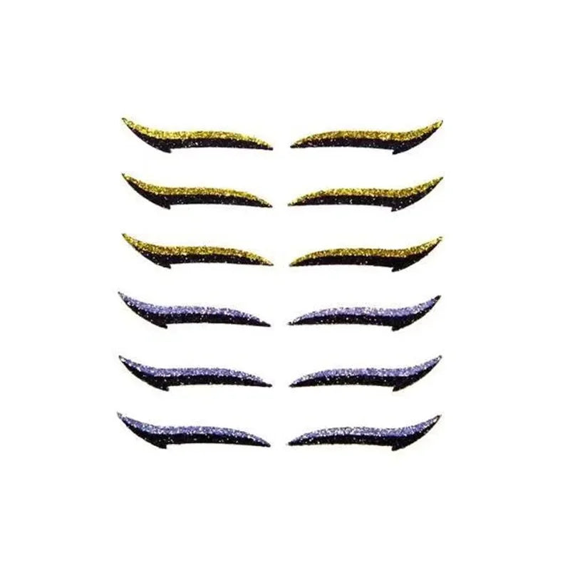 5/6Pair Glitter Eyeliner Sticker Set Self Adhesive Eyeliner Reusable Eyeliner Sticker DoubleLine Eyelid Patch Face Makeup Beauty Qme 6 Pairs YellowPurple