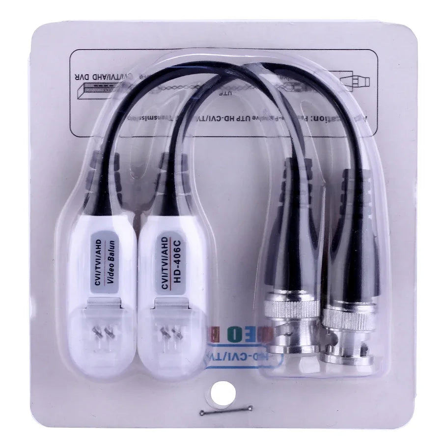 ESCAM HD 720P/1080P CVI/TVI/AHD Passive Video Balun BNC Connector To UTP Cat5/5e/6 Video Balun Passive Transceivers Qme