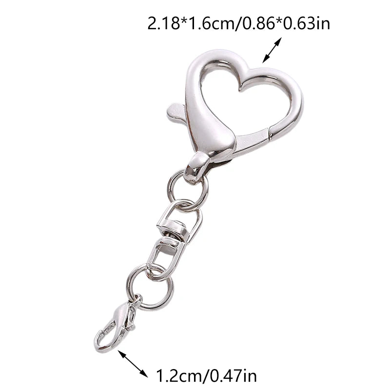Round Wire Open Ring Metal Key Holder Unique Alloy Heart Keyring Qme 10Pcs