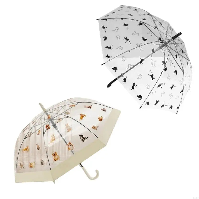 Lightweight Umbrellas Lovely Pattern Water Resistant Clear Rain Gear Qme