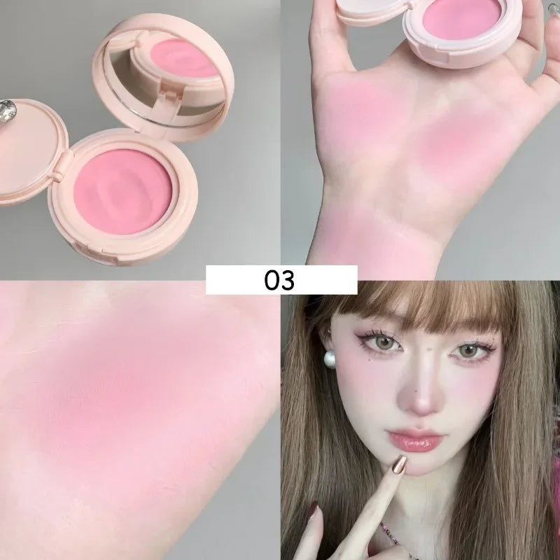 Face Blusher Matte Natural Cheek Tint Brighten Face Contouring Waterproof Cosmetics Blush Powder Soft Female Makeup 1pcs Blusher Qme style2-03