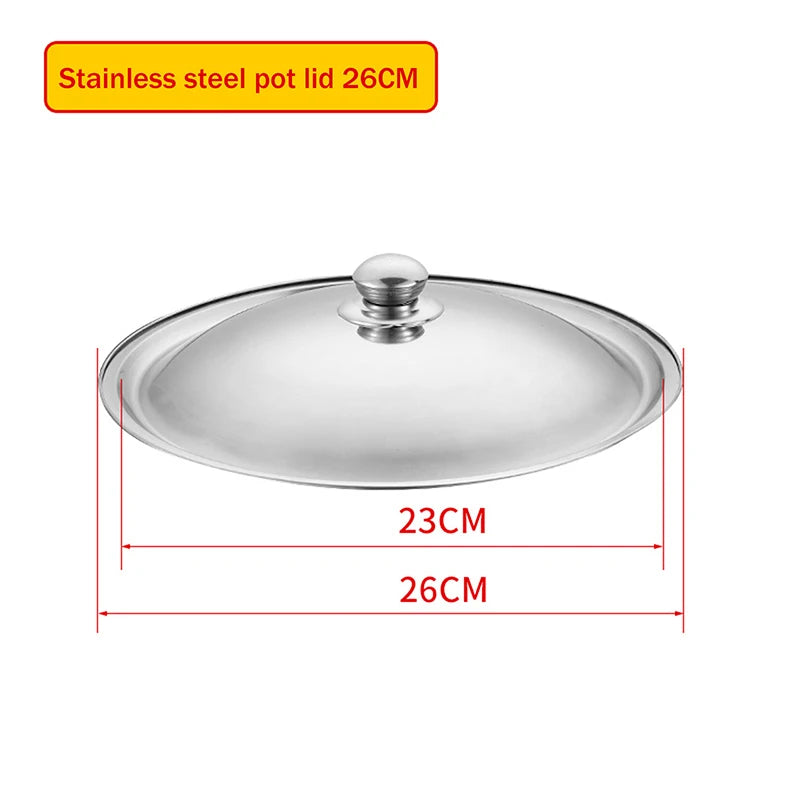 10- Stainless Steel Round Pot Lid Universal Replacement Frying Pan Qme CM26