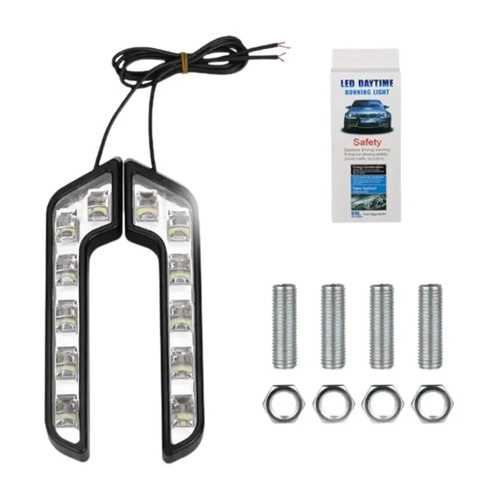 CAR Daytime Running Lights L shaped Driving Lamp Daytime Running Fog Light Waterproof Car LED Lamp Car Accessorie Qme A