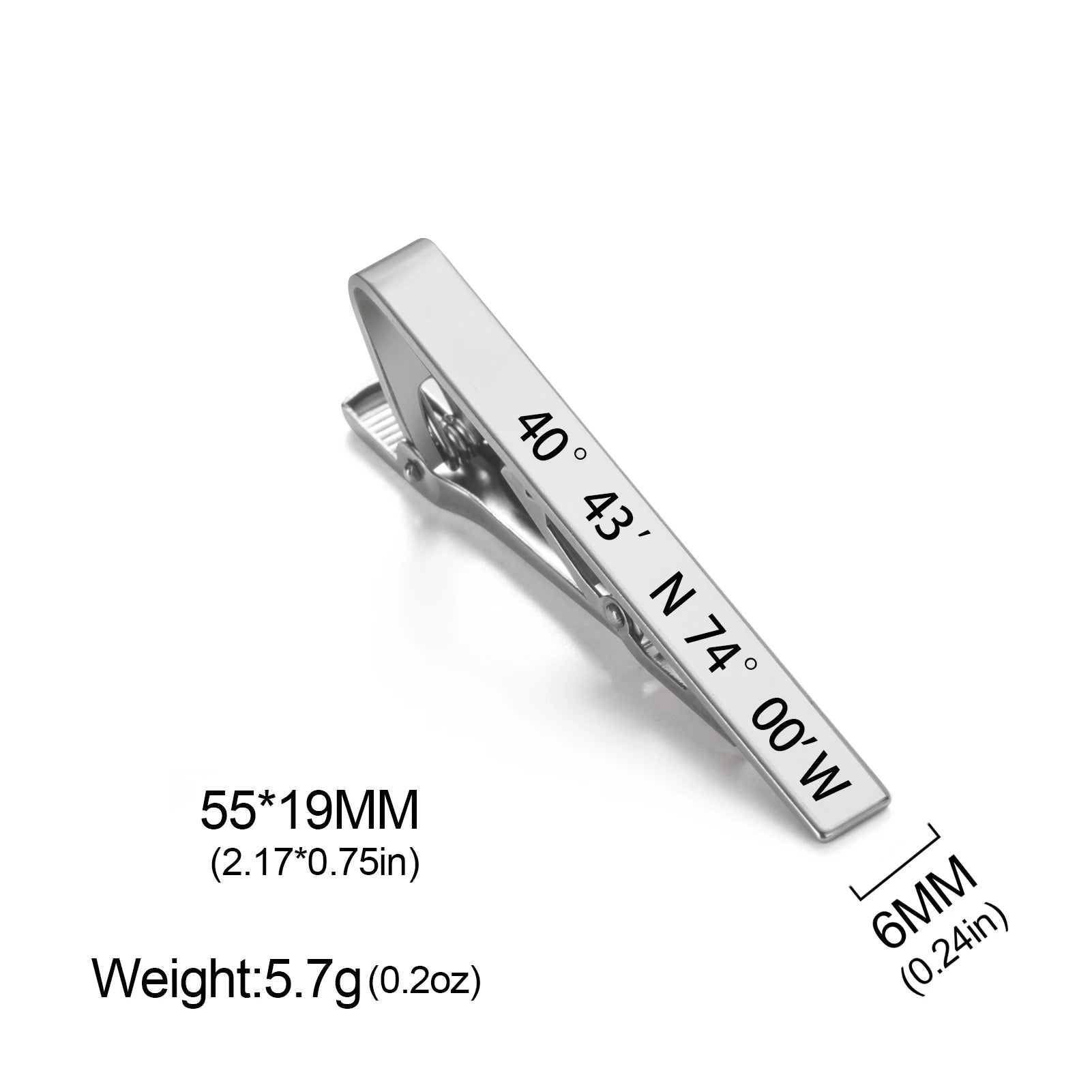 Jeshayuan Personalized Tie Clip Groomsmen Tie Bar Engraved Tie Clip Custom Tie Bar Name Tie Clip For Him Tie Clip Mens Qme sliver color China Mainland B01