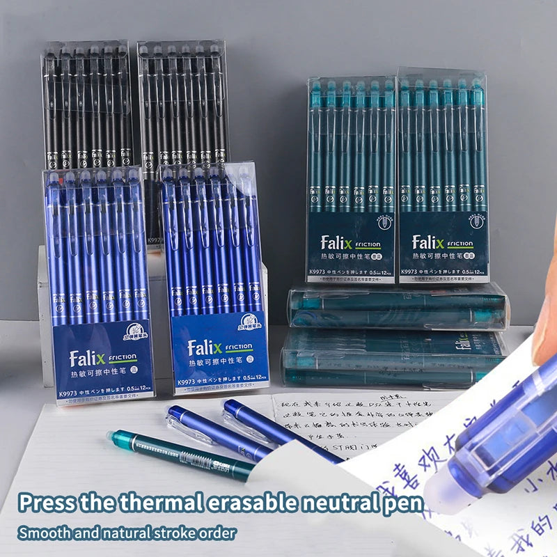 Erasable Gel Pen Press Ballpoint School Office Stationery Supplies Qme