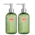 Shampoo Dispenser-Refillable Shampoo and Conditioner Bottles, Modern Shampoo Bottles for Shower Soap Empty Shampoo Bottles Qme set of 2-B